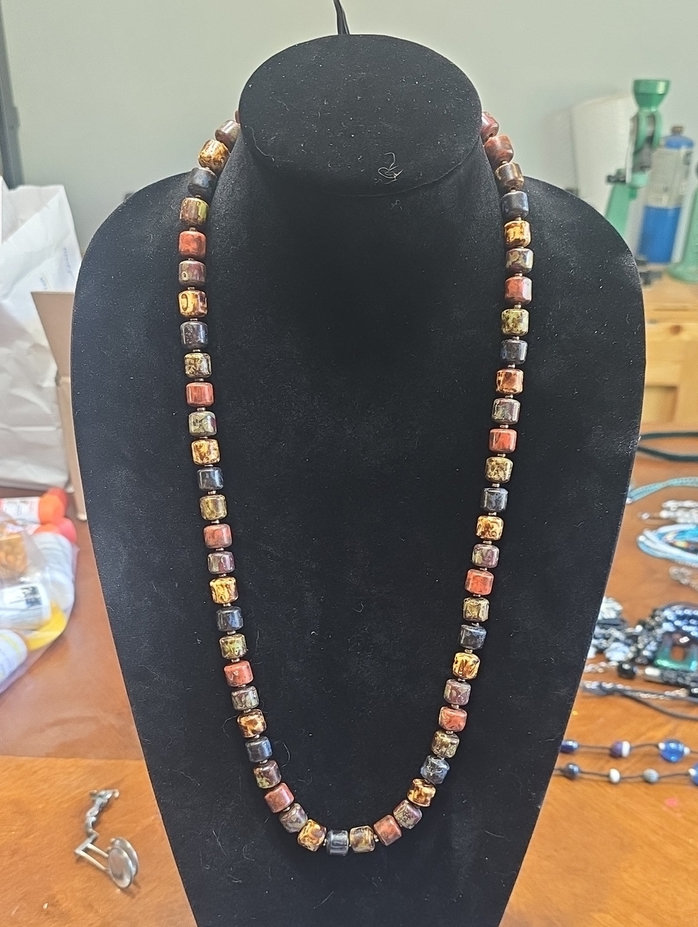 Vintage Scottish Beads Necklace - Artisan Women's Jewelry 15"